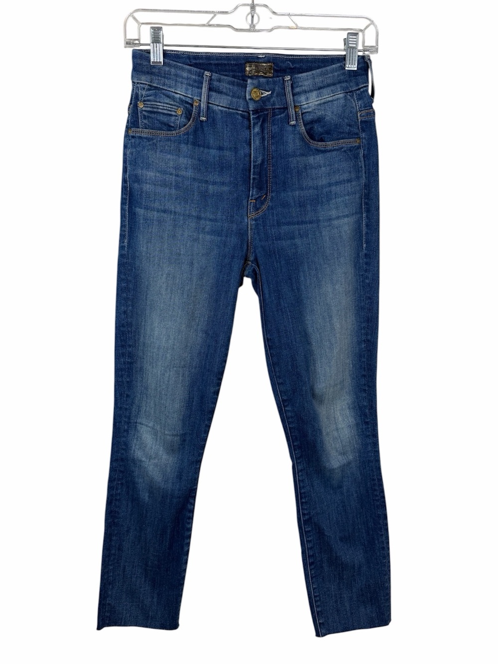 MOTHER High Waisted Looker Ankle Fray Not Rough Enough Jeans